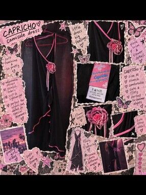 Black & Pink Y2K / Goth-Style Dress Capricho, Size M